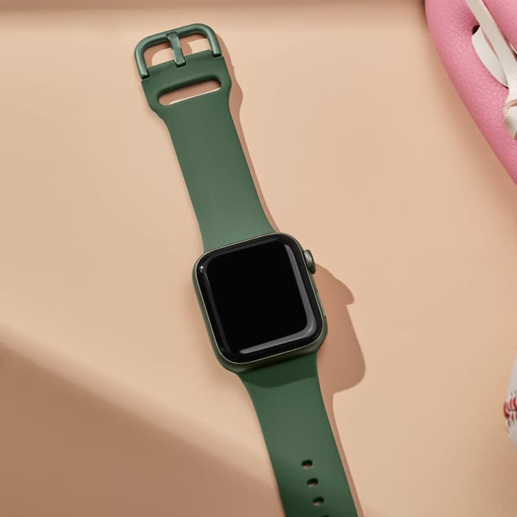 For Apple Watch 42mm Pin Buckle Silicone Watch Band(Clover)