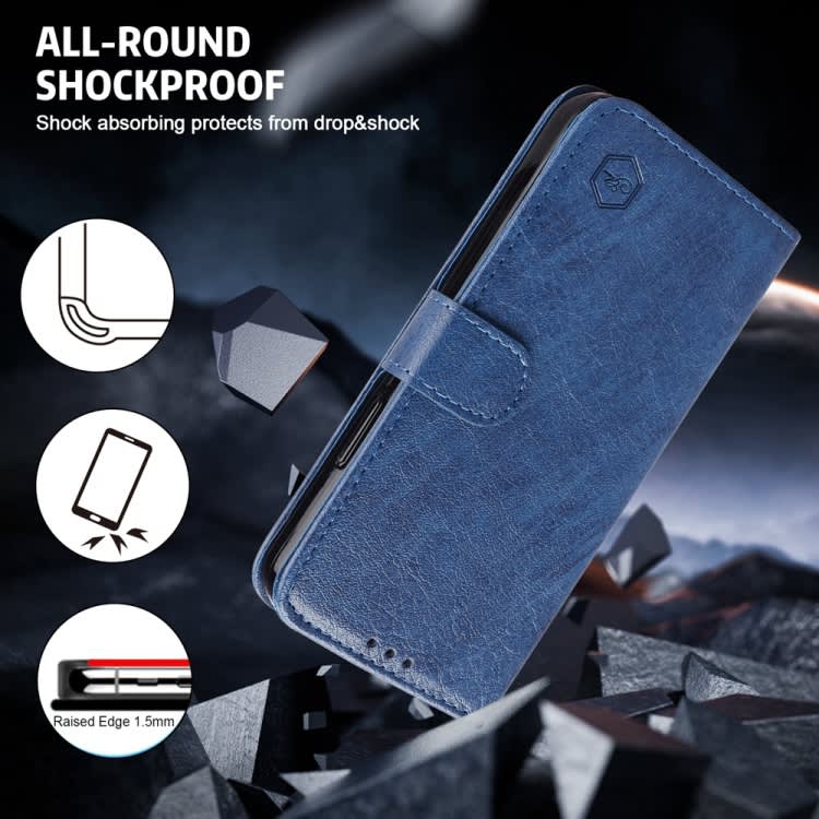 For Xiaomi Redmi Note 13 4G Skin Feeling Oil Leather Texture PU + TPU Phone Case(Dark Blue)