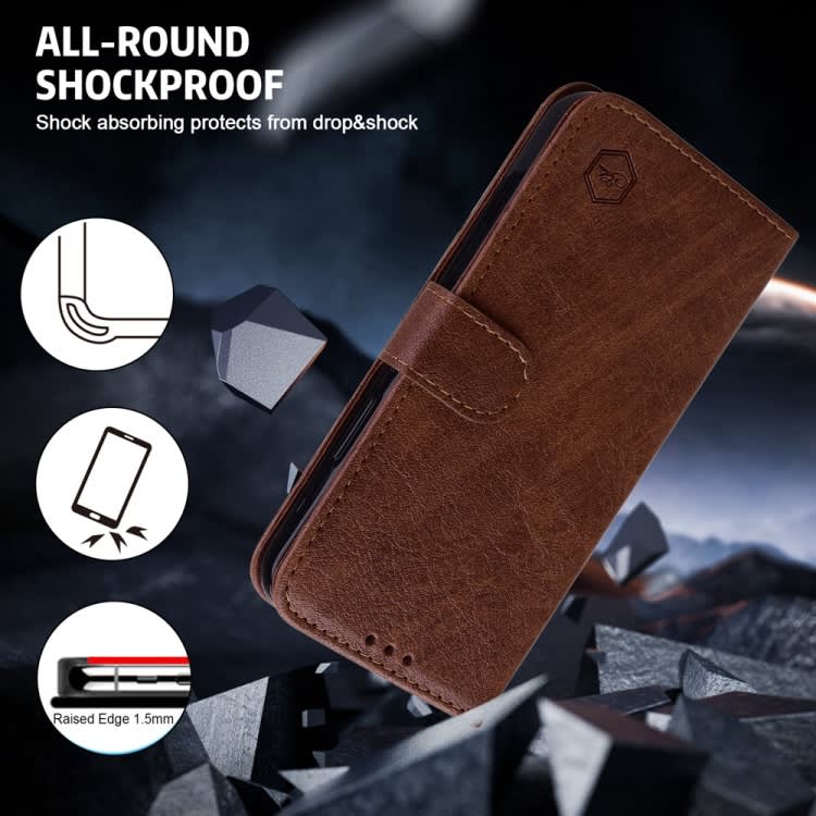 For Xiaomi Redmi Note 13 4G Skin Feeling Oil Leather Texture PU + TPU Phone Case(Brown)