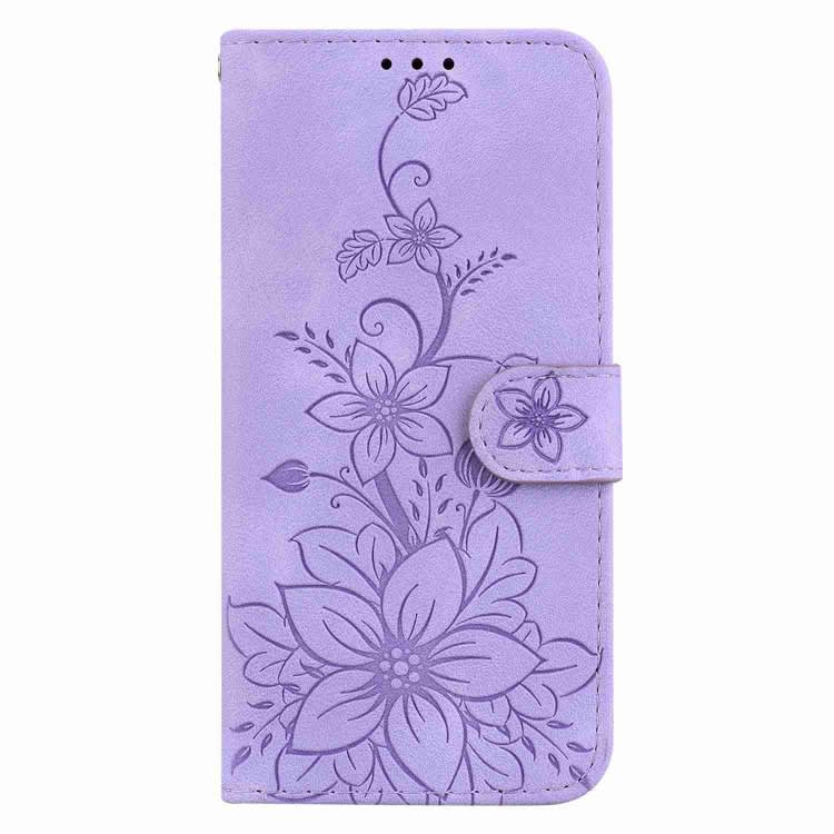 For Xiaomi 12 Lite Lily Embossed Leather Phone Case(Purple)