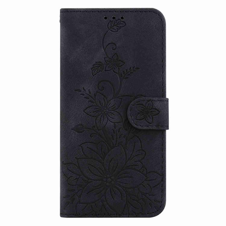 For Xiaomi Redmi Note 8 Pro Lily Embossed Leather Phone Case(Black)