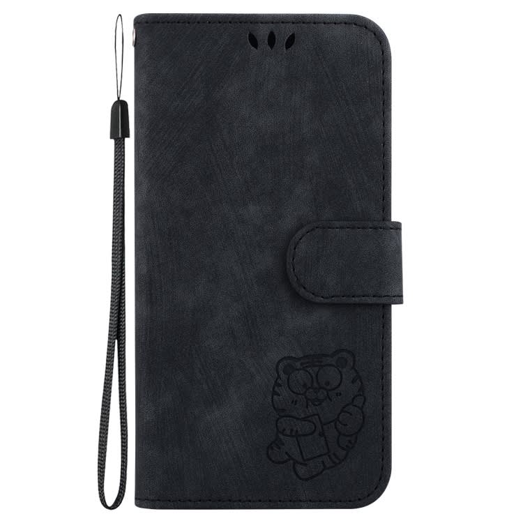 For Xiaomi Poco M4 Pro Little Tiger Embossed Leather Phone Case(Black)