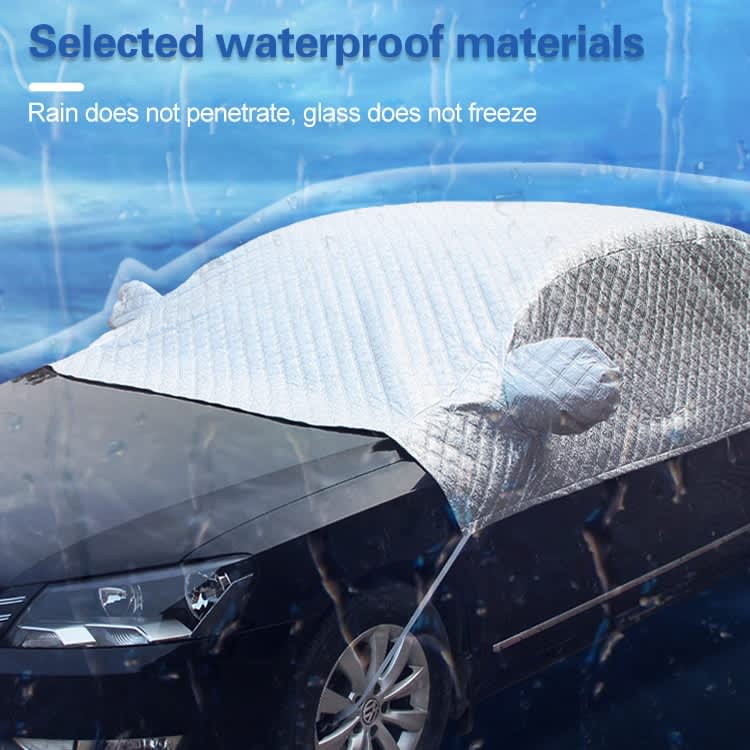 Car Half-cover Car Clothing Sunscreen Heat Insulation Sun Nisor, Plus Cotton Size: 4.3x1.7x1.5m