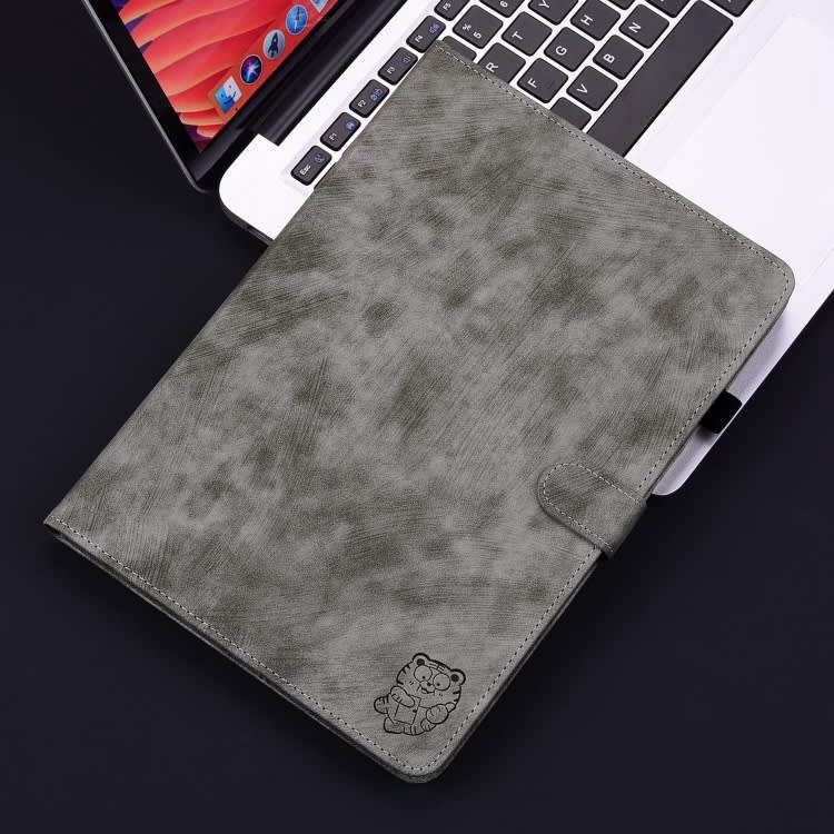 For Xiaomi Redmi Pad Pro 12.1 Tiger Pattern Flip Leather Tablet Case(Grey)