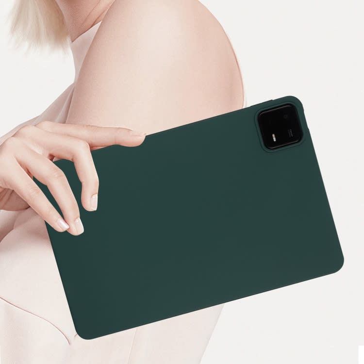For Xiaomi Pad 6 / 6 Pro Oil Spray Skin-friendly TPU Tablet Case(Deep Green)