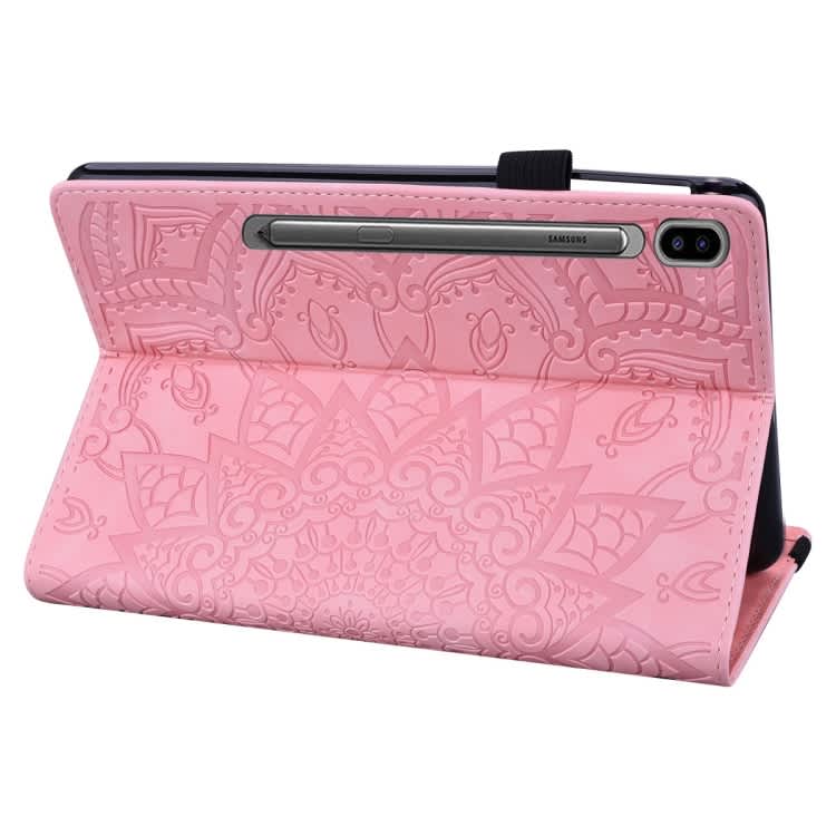 For Samsung Galaxy Tab S9 FE+ Calf Texture Embossed Leather Tablet Case(Pink)
