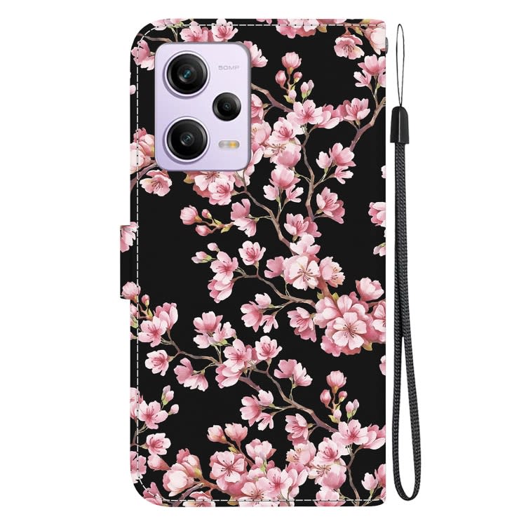 For Xiaomi Redmi Note 12 Pro Crystal Texture Colored Drawing Leather Phone Case(Plum Bossom)
