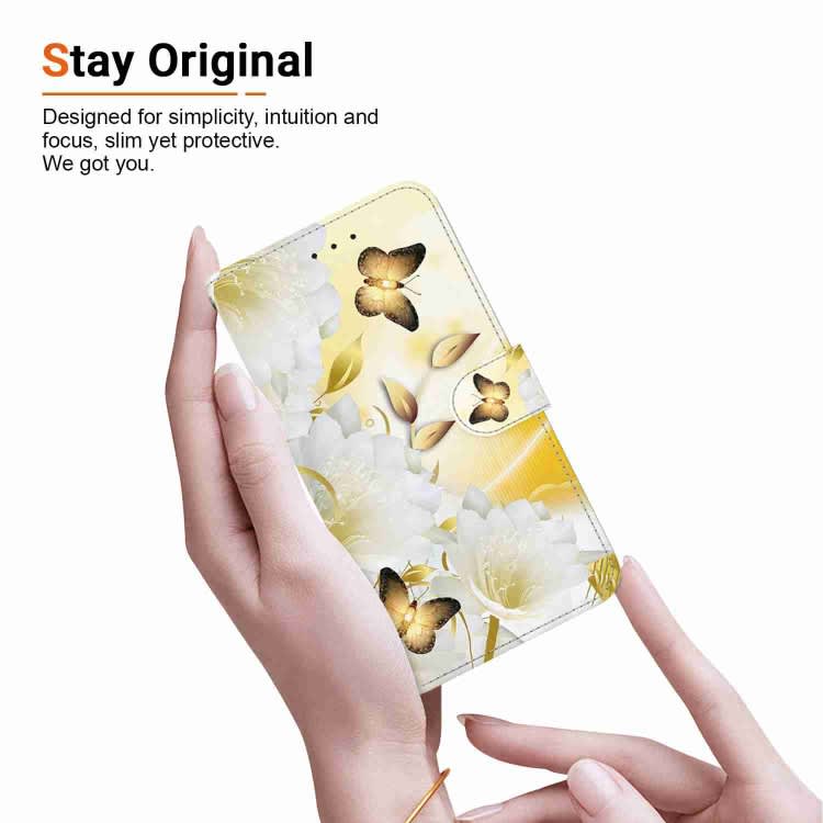 For Xiaomi Redmi Note 9 Crystal Texture Colored Drawing Leather Phone Case(Gold Butterfly Epiphyllu