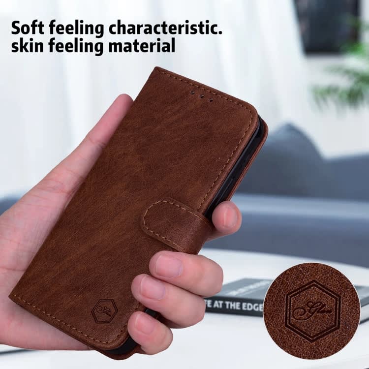 For Samsung Galaxy A25 5G Skin Feeling Oil Leather Texture PU + TPU Phone Case(Brown)