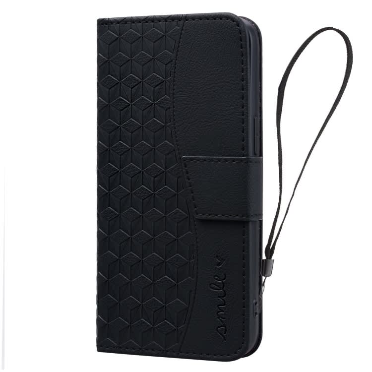 For Samsung Galaxy A55 5G Diamond Buckle Leather Phone Case with Lanyard(Black)