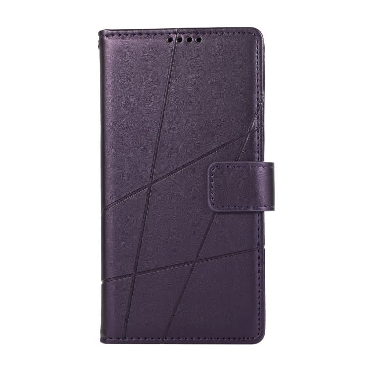 For Xiaomi 13 Pro PU Genuine Leather Texture Embossed Line Phone Case(Purple)