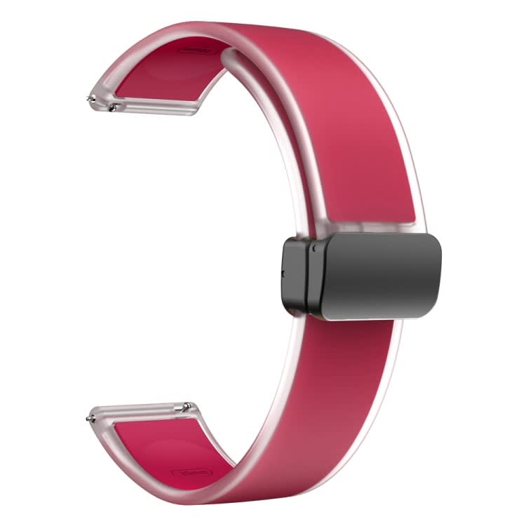 For Samsung Galaxy Watch6 / 5 / 4 Translucent Magnetic Black Buckle Silicone Watch Band(Magenta)