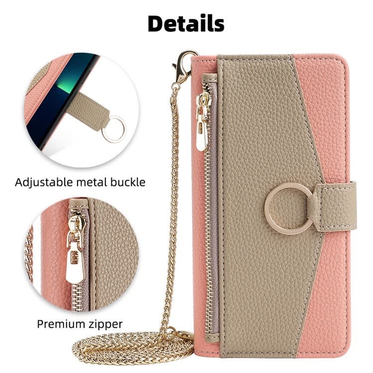 For Xiaomi Redmi 12 4G Crossbody Litchi Texture Leather Phone Case(Pink)