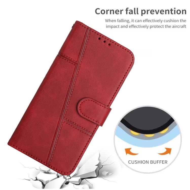 For Xiaomi 14 Stitching Calf Texture Buckle Leather Phone Case(Red)