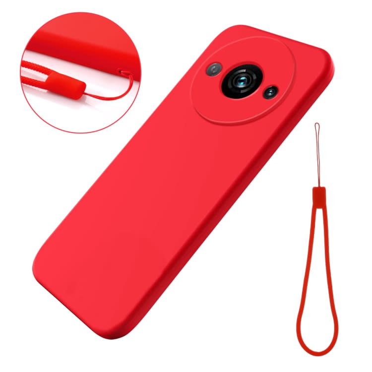 For Xiaomi Redmi A3 / Poco C61 Solid Color Liquid Silicone Dropproof Full Coverage Phone Case(Red)