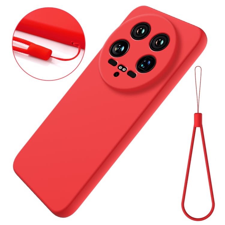 For Xiaomi 14 Ultra Solid Color Liquid Silicone Dropproof Full Coverage Phone Case(Red)