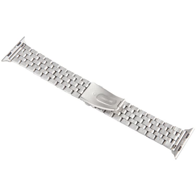 For Apple Watch Series 3 42mm 22mm Ultra-thin Five Beads Stainless Steel Watch Band(Silver)