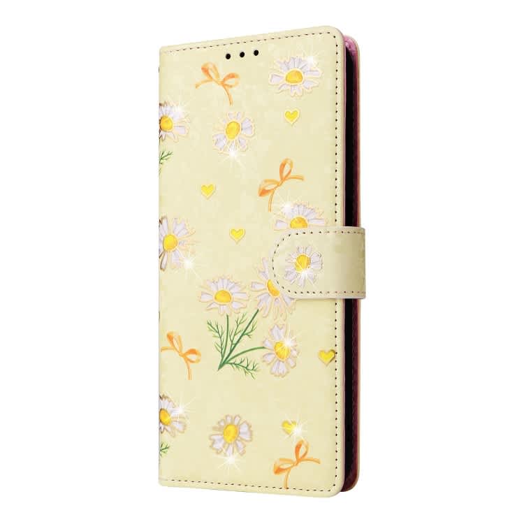 For Samsung Galaxy S23 FE 5G Bronzing Painting RFID Leather Case(Yellow Daisy)
