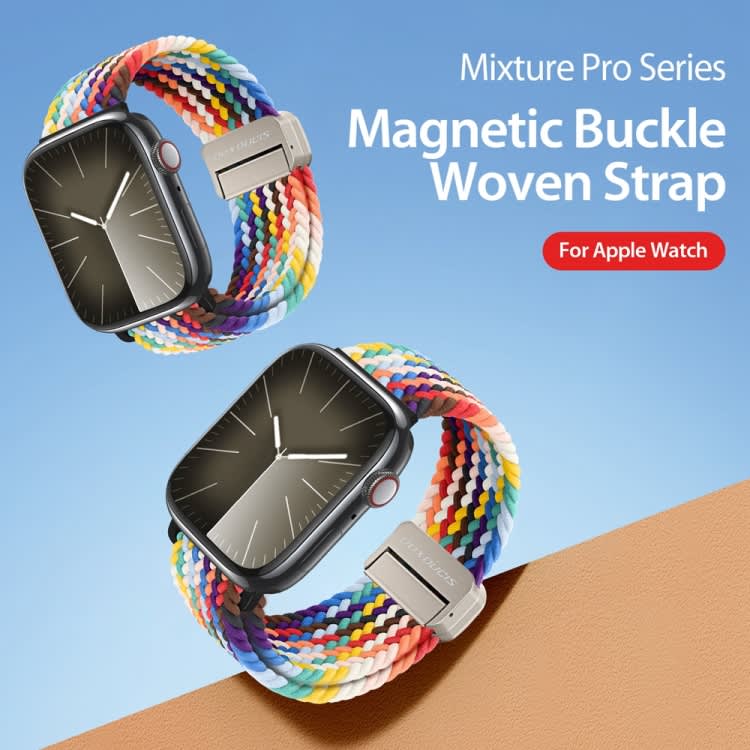 For Apple Watch Series 3 42mm DUX DUCIS Mixture Pro Series Magnetic Buckle Nylon Braid Watch Band(R