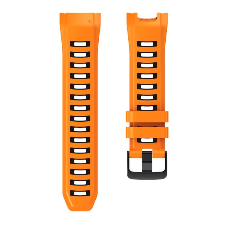 For Garmin Instinct 2X Two Color Silicone Watch Band(Orange Black)