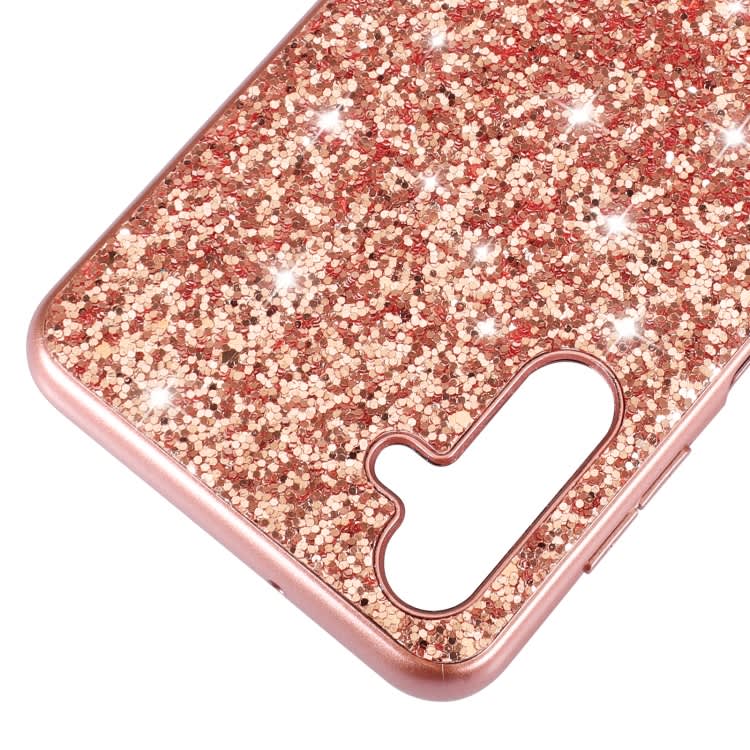 For Samsung Galaxy A55 5G Glitter Powder TPU Phone Case(Rose Gold)