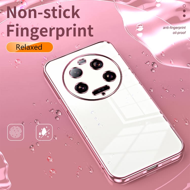 For Xiaomi 13 Ultra Transparent Plating Fine Hole Phone Case(Pink)