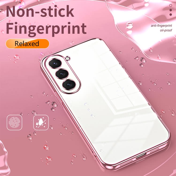 For Samsung Galaxy S23 5G Transparent Plating Fine Hole Phone Case(Transparent)