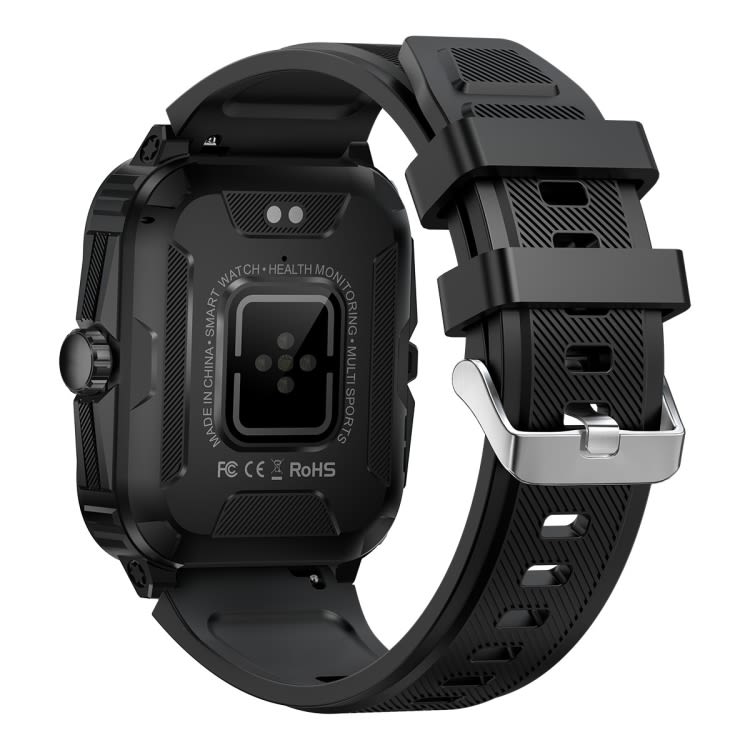 KT71 1.96 inch HD Square Screen Rugged Smart Watch Supports Bluetooth Calls/Sleep Monitoring/Blood