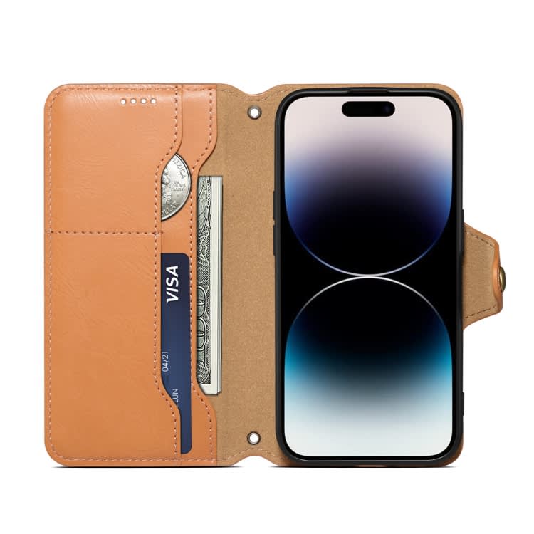 For Samsung Galaxy A13 5G Denior Cowhide Texture Wallet Style Leather Phone Case(Khaki)