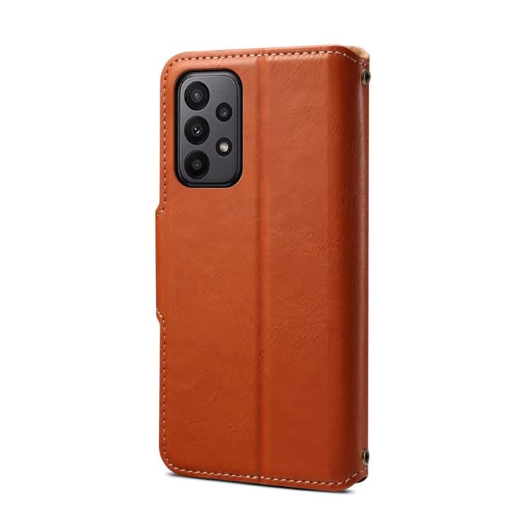 For Samsung Galaxy A23 Denior Cowhide Texture Wallet Style Leather Phone Case(Brown)