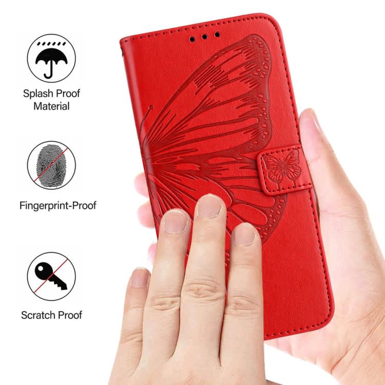 For Xiaomi Redmi 8 / 8A Embossed Butterfly Leather Phone Case(Red)