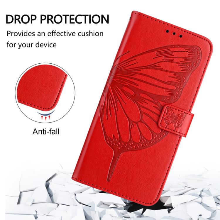 For Xiaomi Redmi 8 / 8A Embossed Butterfly Leather Phone Case(Red)