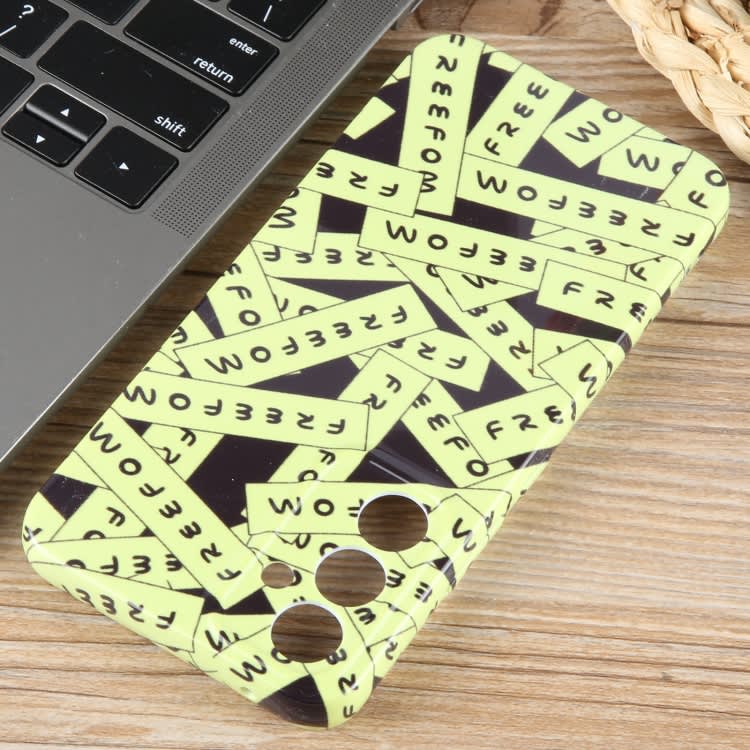 For Samsung Galaxy S22 5G Painted Pattern Precise Hole PC Phone Case(Green Label)