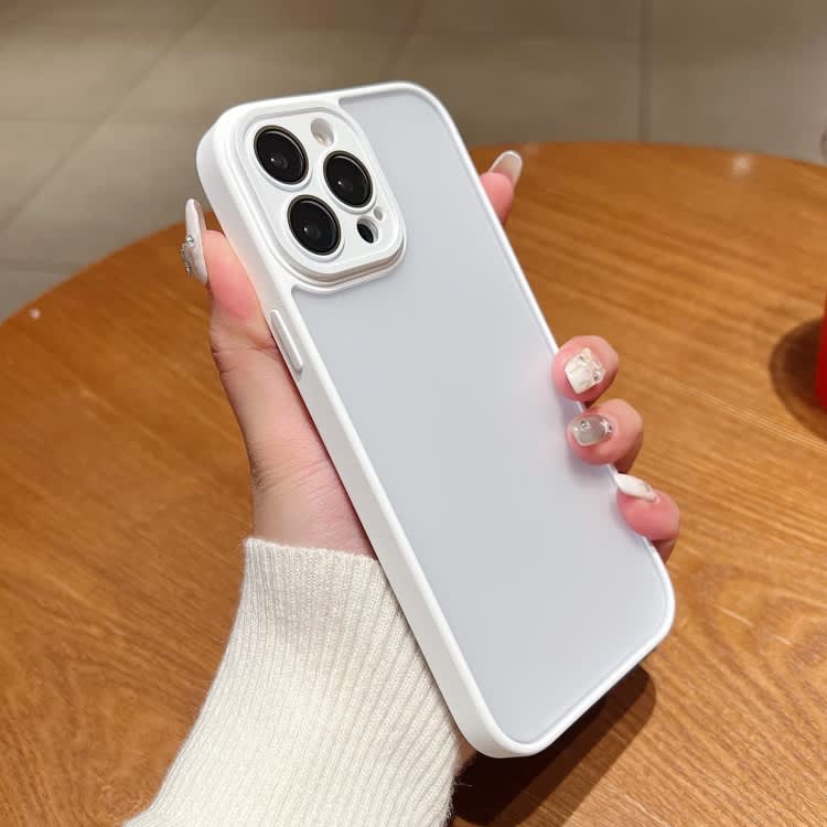 For iPhone 14 Pro Skin Feel Phone Case with Lens Film(White)
