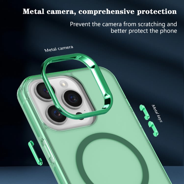 For iPhone 11 Electroplated IMD Magsafe PC Hybrid TPU Phone Case(Green)