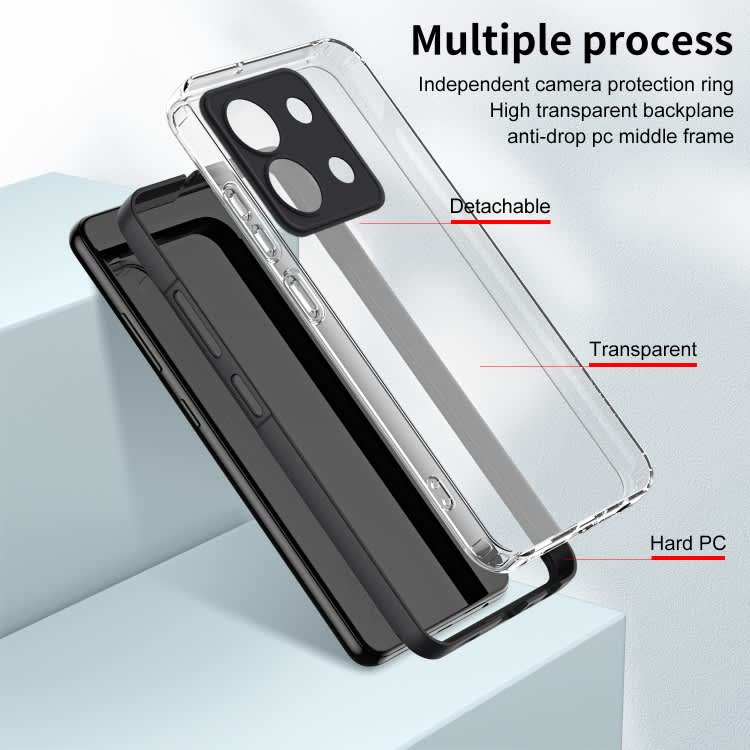 For Xiaomi Redmi Note 13 5G 3 in 1 Clear TPU Color PC Frame Phone Case(Black)