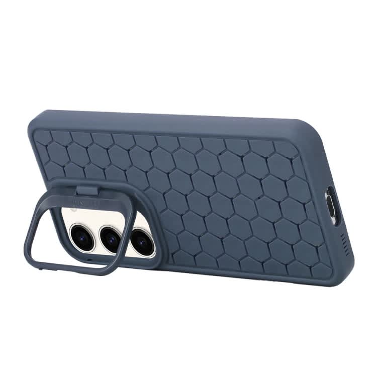 For Samsung Galaxy S23+ 5G Honeycomb Radiating Lens Holder Magsafe Phone Case(Blue)