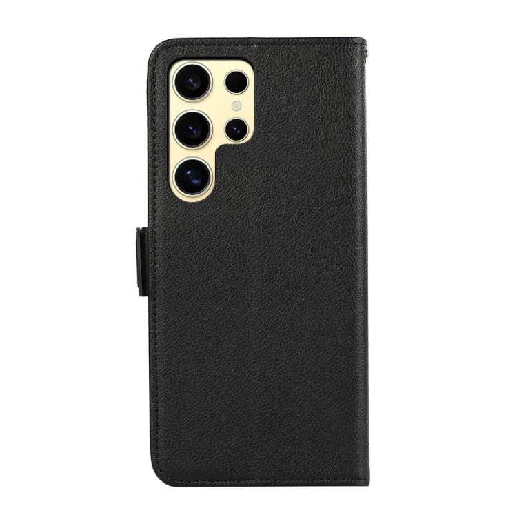 For Samsung Galaxy S22 Ultra 5G ABEEL Side-Magnetic Litchi Pattern Leather RFID Phone Case(Black)
