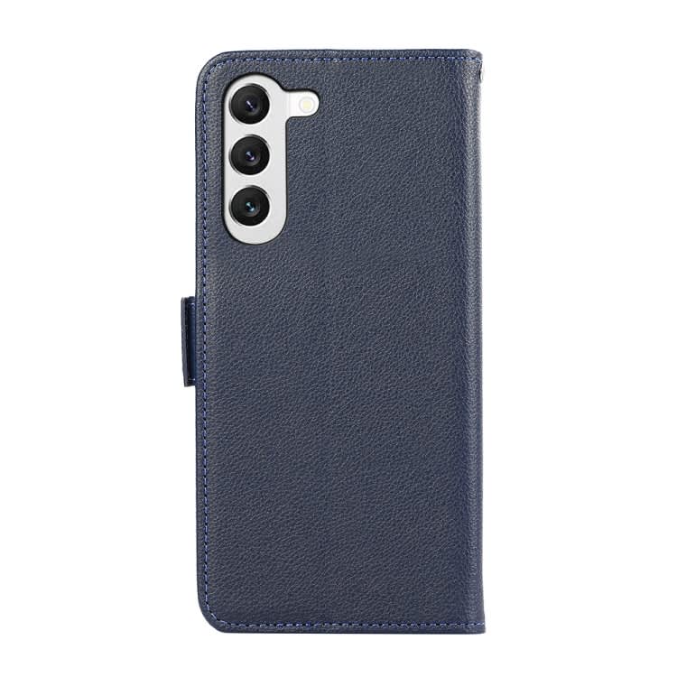 For Samsung Galaxy S22 5G ABEEL Side-Magnetic Litchi Pattern Leather RFID Phone Case(Blue)