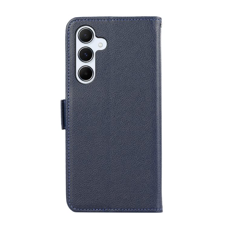 For Samsung Galaxy S24 5G ABEEL Side-Magnetic Litchi Pattern Leather RFID Phone Case(Blue)