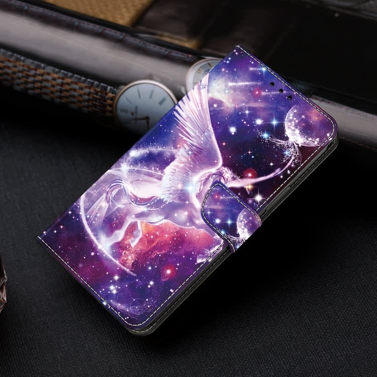 For iPhone 15 Pro Crystal Painted Leather Phone case(Unicorn)