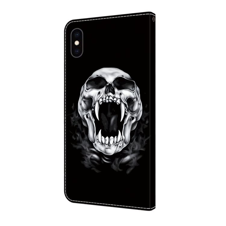 For iPhone XS Max Crystal Painted Leather Phone case(Skull)