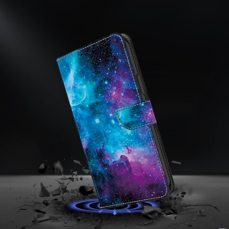 For Samsung Galaxy S21 FE 5G Crystal Painted Leather Phone case(Starry Sky)