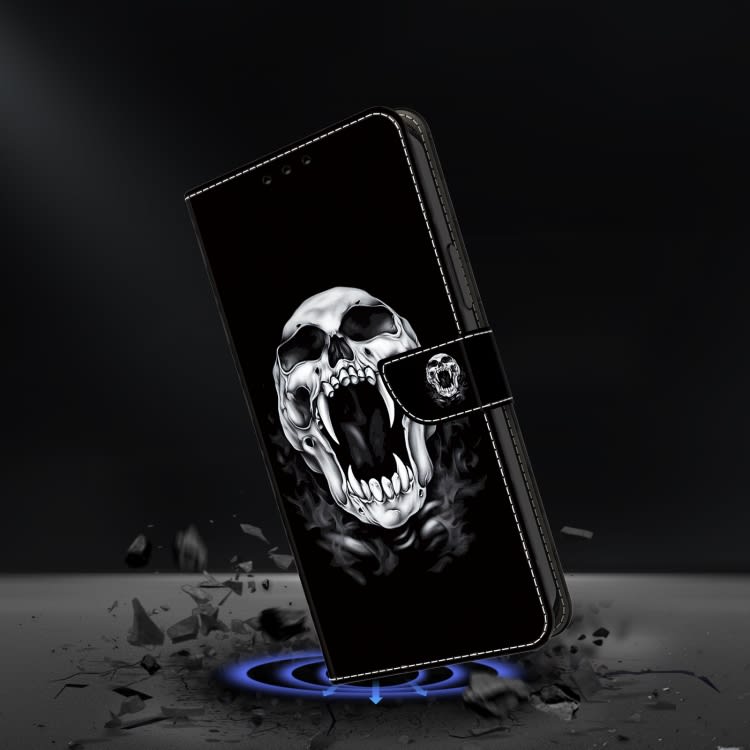 For Samsung Galaxy S22 Ultra 5G Crystal Painted Leather Phone case(Skull)
