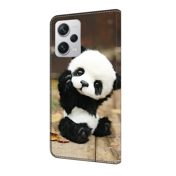 For Xiaomi Redmi Note 12 Pro+ 5G Global Crystal Painted Leather Phone case(Panda)