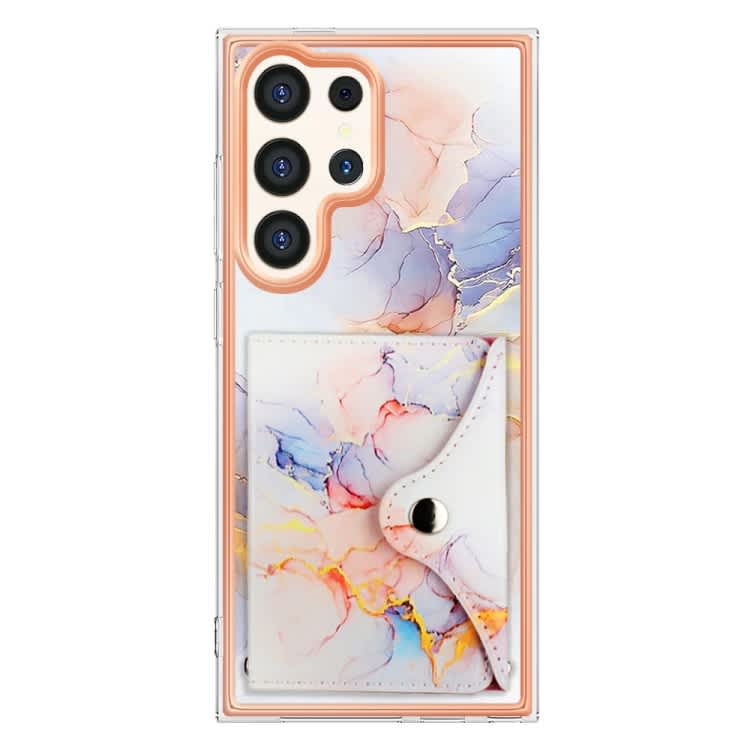 For Samsung Galaxy S23 Ultra 5G Marble Pattern IMD Card Slot Phone Case(Galaxy Marble White)