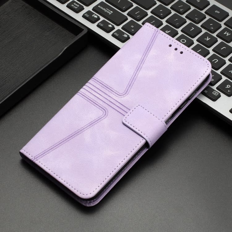 For Samsung Galaxy A42 5G Triangle Solid Color Leather Phone Case(Purple)