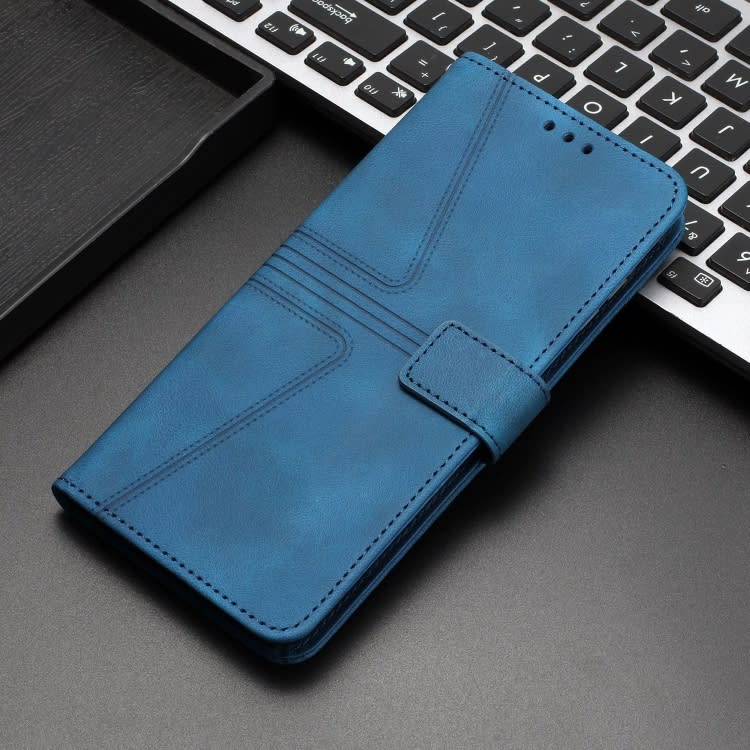 For Xiaomi Redmi Note 9 Pro Triangle Solid Color Leather Phone Case(Blue)