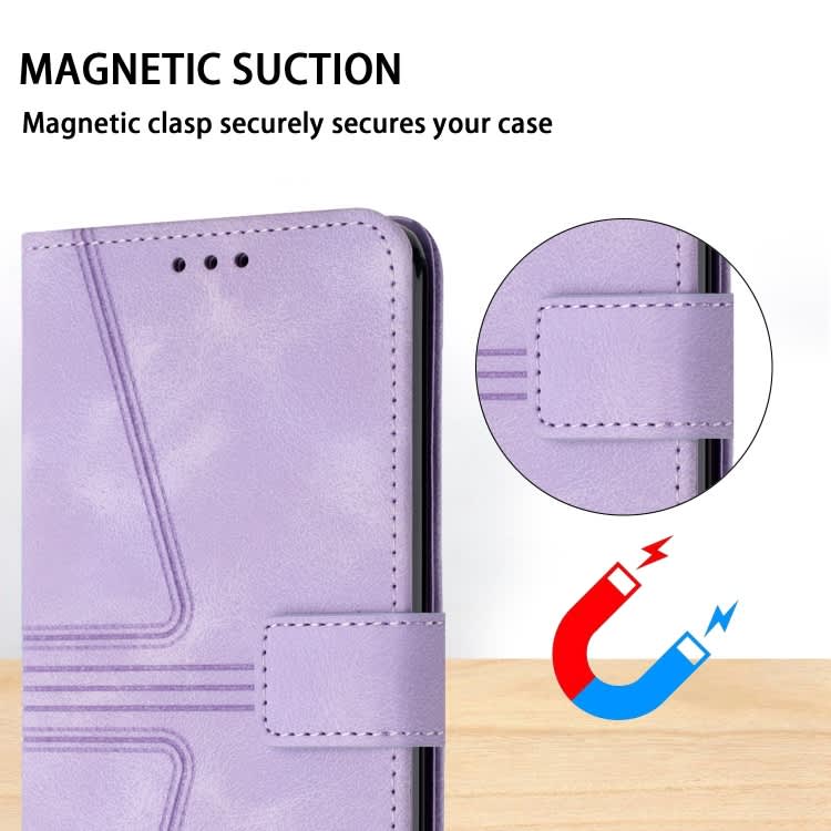 For Xiaomi Poco X5 5G Triangle Solid Color Leather Phone Case(Purple)