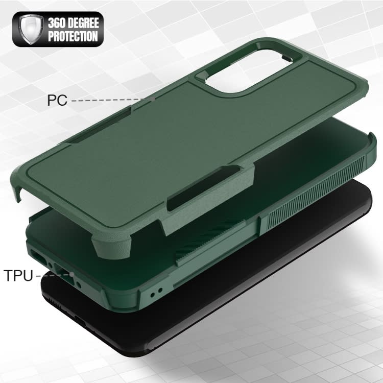 For Samsung Galaxy A34 5G 2 in 1 PC + TPU Phone Case(Dark Green)